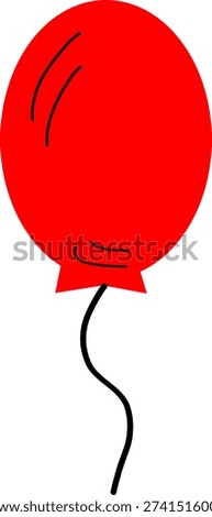 Red baloon for party with string
