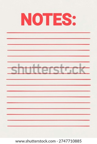 Red and Beige Bold Modern Notes A4 Printable Document