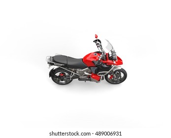 Red Bike - Top Side View - 3D Render