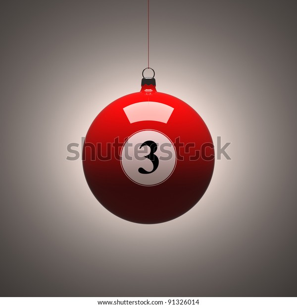 Red Billiard Ball Hanging Christmas Decoration Backgrounds