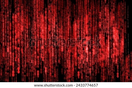 Red binary code - matrix style background