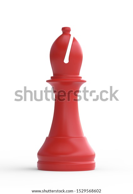 Red bishop chess piece\
isolated on white background. Chess game figurine. Chess pieces.\
Board games. Strategy games. 3d illustration, 3d\
rendering