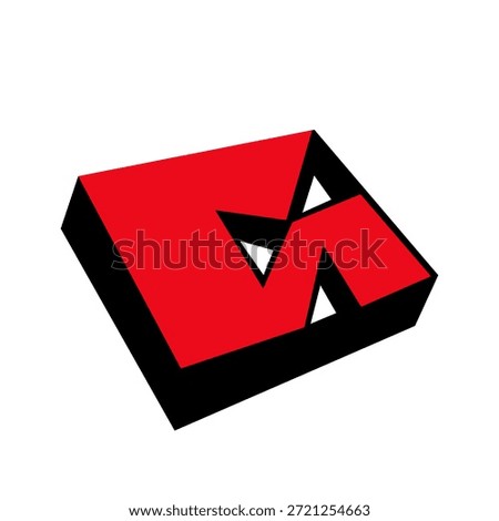 Red and black 3D block with angular cutouts forming stylized “G” in bold graphic style