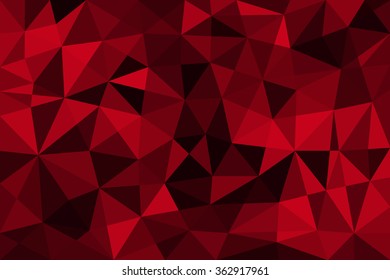 Red Black Abstract Background Of Triangles Low Poly