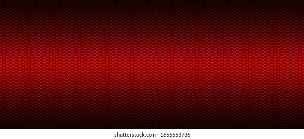 Red And Black Carbon Fibre Background And Texture. 3d Illustration. Extreme Widescreen For Website Template.