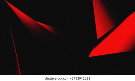 Red and black colors with triangular shapes give a 3D impression, for designs and others
