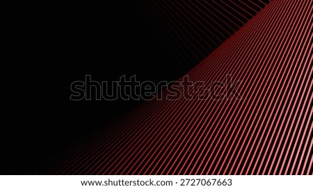 A red and black geometric abstract pattern resembling a structure of fine lines or metal fins. Technology Banner. Vector Illustration. Abstract Business Wallpaper.