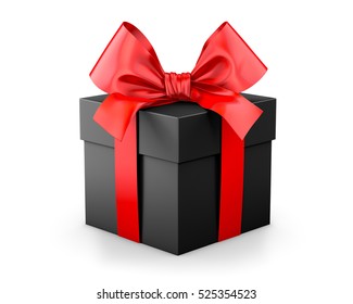 red black gift box for Christmas, New Year's Day 3d rendering