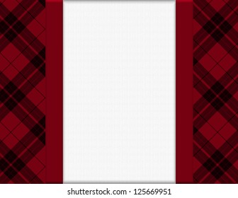 Red and Black Plaid Frame for your message or invitation with copy-space in the middle