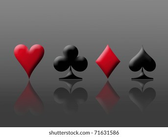 Red Black Poker Signs Over Chrome Stock Illustration 71631586 ...