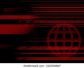 Red Black Technology Horizon Line With Digital Globe.