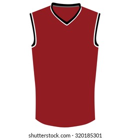 Red, Black And White Basketball Jersey Raster Isolated, Basketball T- Shirt, Basketball Uniform