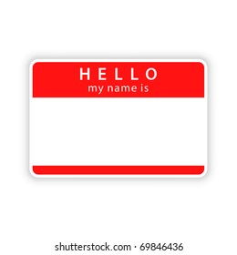 Red Blank Name Tag Sticker Shadow Stock Illustration 69846436 ...