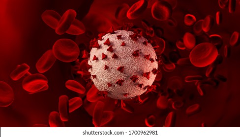 Red Blood Cells Clot. Scientific And Medical Abstract Concept. Transfer Of Important Elements In The Blood To Protect The Body, 3d Illustration