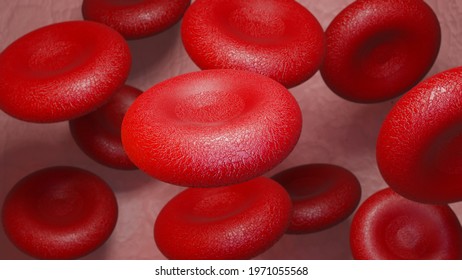 Red Blood Cells Clot. Scientific And Medical Abstract Concept. Transfer Of Important Elements In The Blood To Protect The Body , 3d Rendering