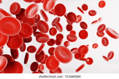 Red Blood Cells Flow. 3d Rendering