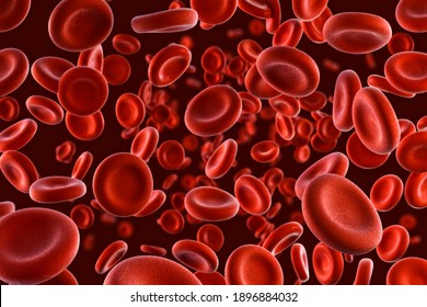 Red blood cells flowing in vein or artery, 3D medical human health-care illustration. The erythrocytes in bloodstream microscope view  medical background. Cardiovascular diseases, hypertension concept
