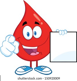 Red Blood Drop Character Pointing Finger Stock Illustration 150920009 ...