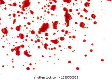 Red Blood Splattered On White Background Stock Illustration 1335700535 