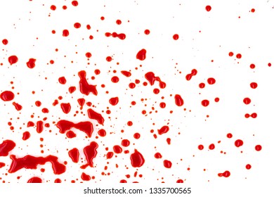 Red Blood Splattered On White Background Stock Illustration 1335700565 ...