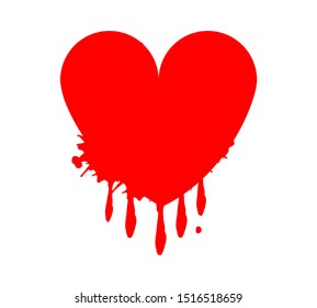 Red Bloody Heart On White Stock Illustration 1516518659 | Shutterstock