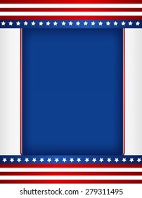 Red and blue American flag border / frame
