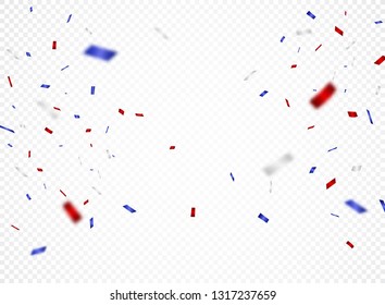 Red And Blue Confetti , Isolated On Transparent Background 