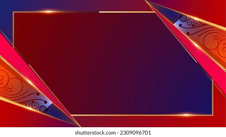 Red and Blue Luxury Premium Cover Design. Royal Vinage Effect Frame styele Design. Modern Design Background.  - Powered by Shutterstock