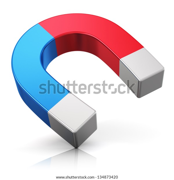 Red Blue Metal Horseshoe Magnet Isolated Stock Illustration 134873420 ...