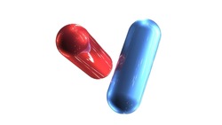 Red And Blue Pills Medical Science 3d Render