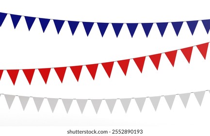 Red blue white coloe triangle flag street dicut object happy republic australia day sunday 26 january 2025 year asia country australian national celebration emblem party government politic.3d render - Powered by Shutterstock