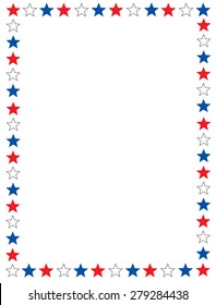 Red Blue And White Stars 4th Of July Border / Frame