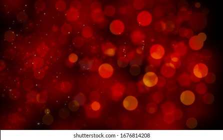 Red Bokeh Abstract Background , Gold And Black Glitter Lights