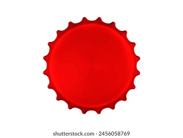 Red bottle cap isolated on white background