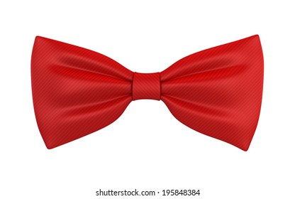 Red Bow Tie. 3d Illustration Isolated On White Background 