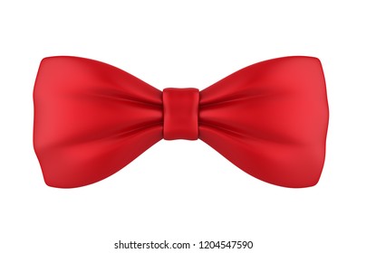 Red Bow Tie Isolated. 3D Rendering