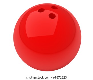 Red Bowling Ball Isolated