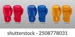 Red boxing gloves realistic icons set