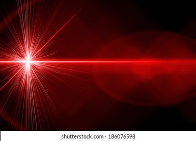 Red, bright laser beam