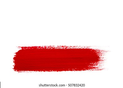 Red brush stroke isolated on grunge background - Shutterstock ID 507832420