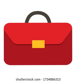 Red Budget Briefcase On Design Illustration On White Background.