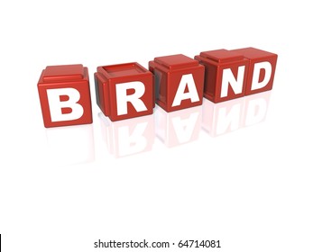 Red Building Blocks Spelling Out BRAND