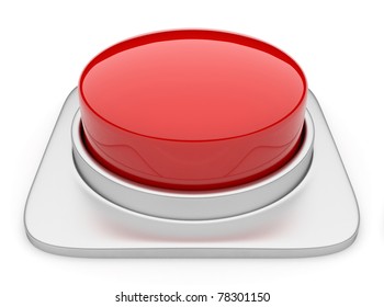 Red Button 3d. Icon Isolated