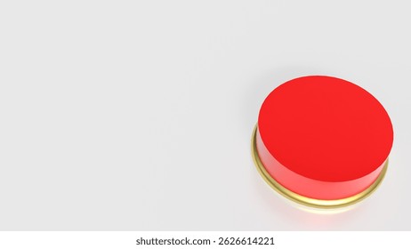 Red button on white background  image 3d rendering.