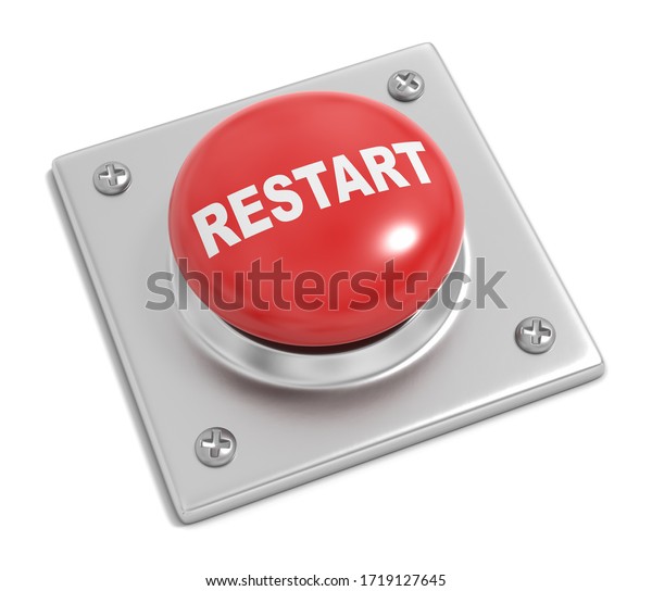 Red Button Restart Text On White Stock Illustration 1719127645 ...
