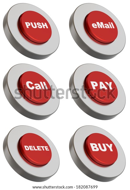 Red Buttons Icons 3d Rendering Stock Illustration 182087699 | Shutterstock