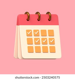 Red Calendar Schedule Checklist Symbol 3D Icon Isometric - Powered by Shutterstock