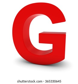 3d Right Leaning Red Letter G Stock Illustration 494019295