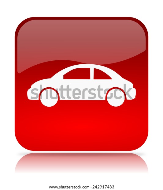 Red Car\
App Icon Illustration. on White\
Background