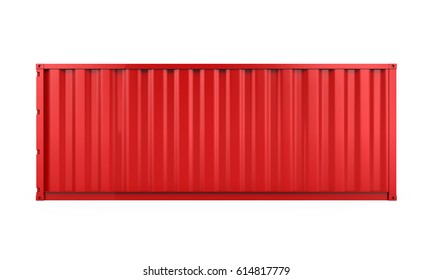 Red Cargo Container Isolated. 3D Rendering